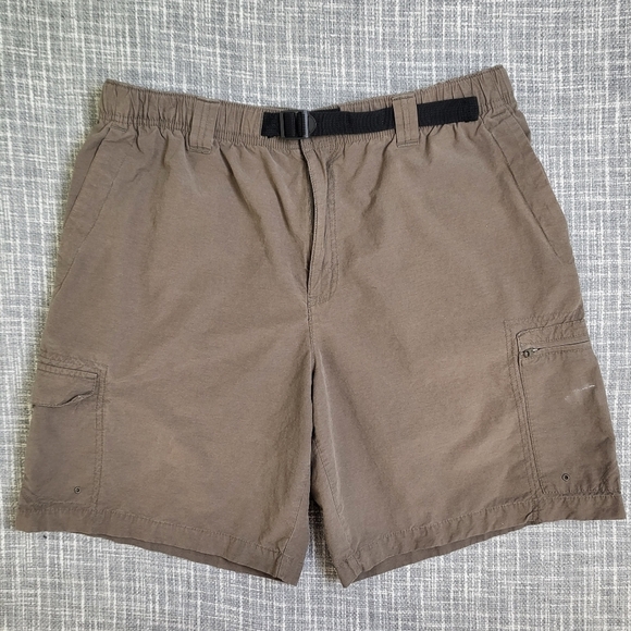 Columbia Cargo Shorts Outdoor Hiking Brown Zip Pockets Men's L - Picture 6 of 8